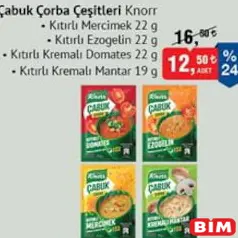KNORR ÇABUK ÇORBA ÇEŞİTLERİ fiyat ve kampanya bilgisi